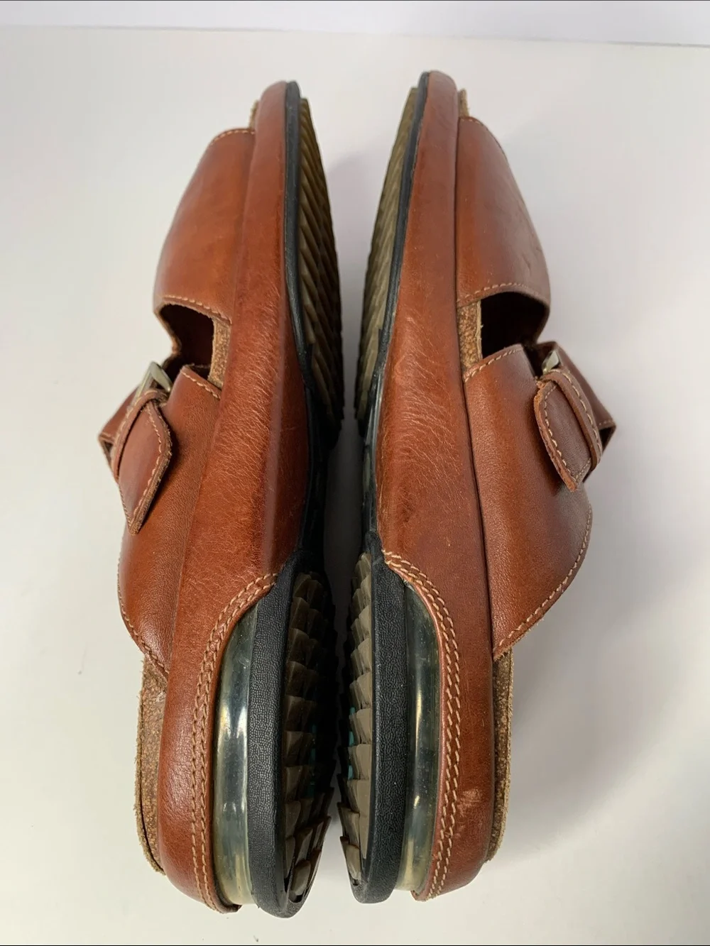 Cole Haan Cognac Brown Leather Slide Mules with Buckle. Size Men's 9M